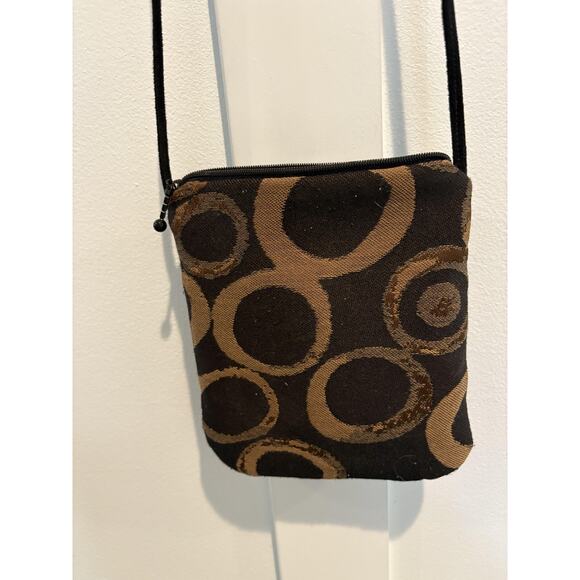 Maruca Crossbody Bag Brown Black Geometric Tapestry Purse Handmade USA - Picture 3 of 11